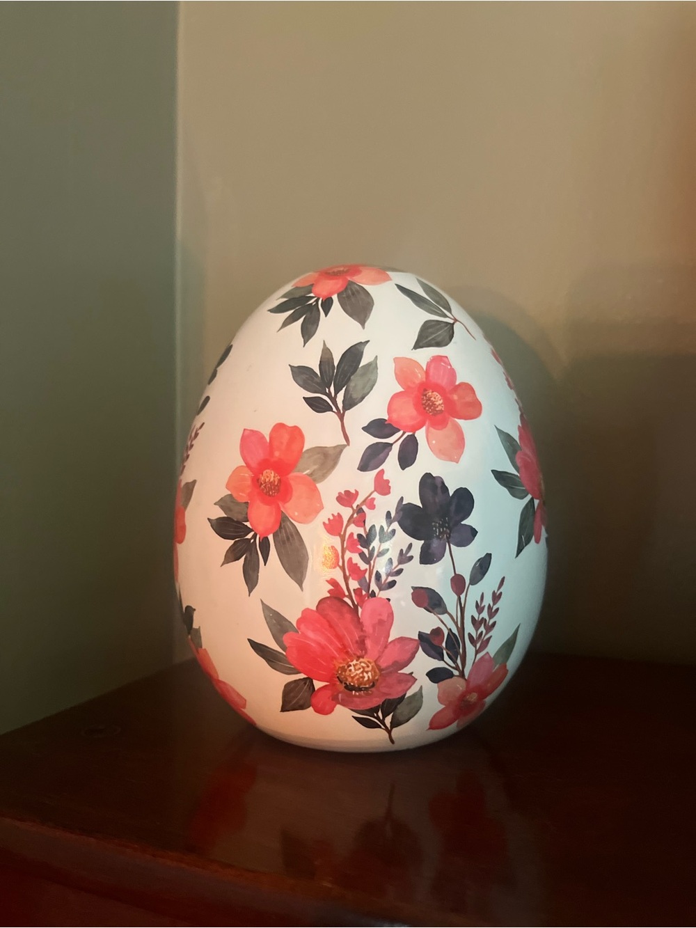 Floral Decorative Egg Accent